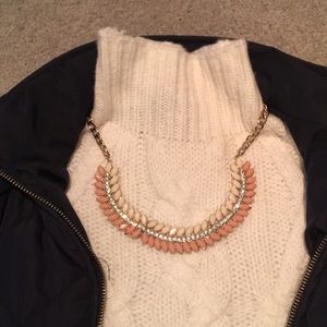 Pale pink and gold statement necklace